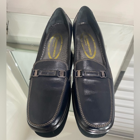 Roberto Capucci Flex Comfort Leather Loafers in Dark Charcoal/ Black size 7.5 - Picture 2 of 11